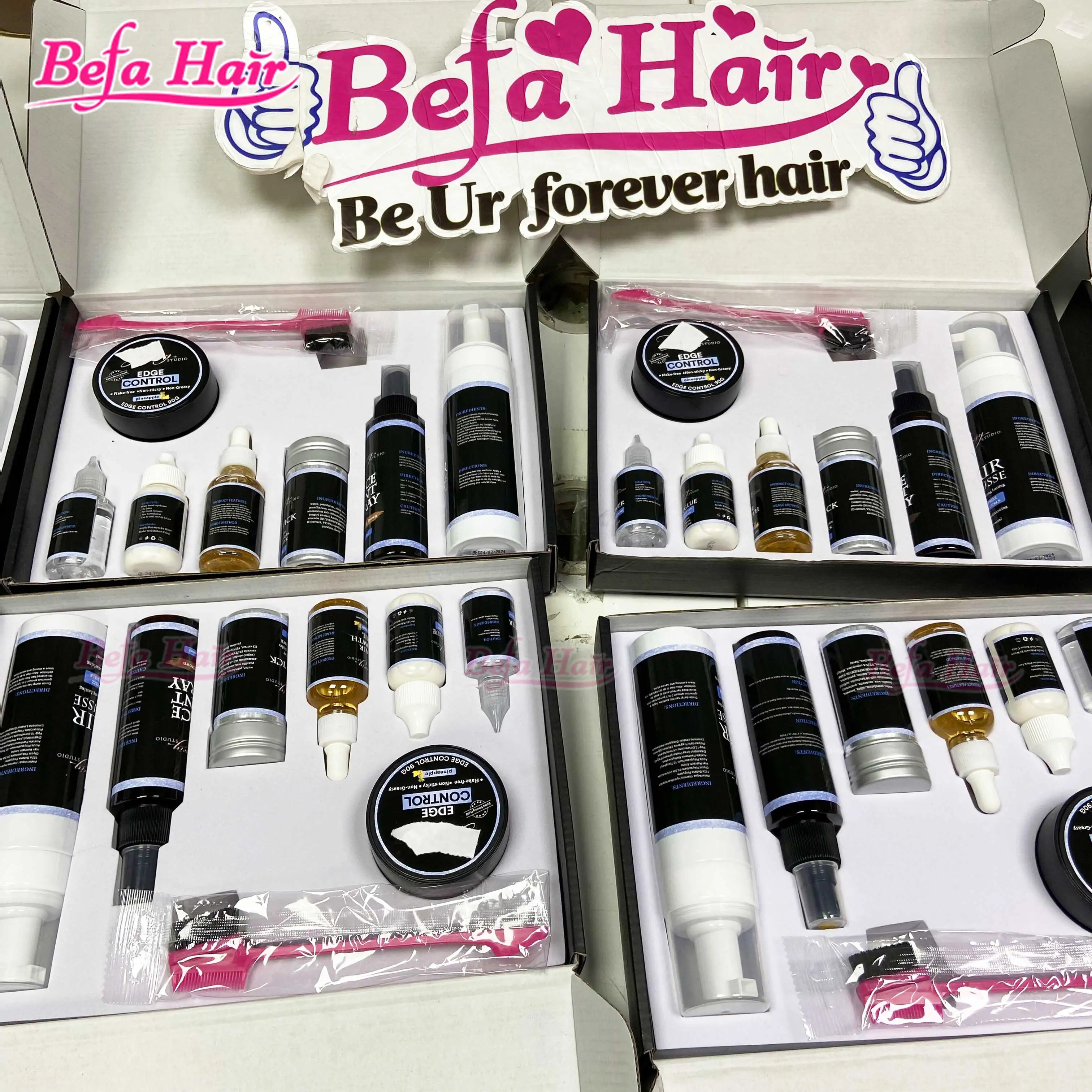 Installation Kit Wig Edge Control Private Label Lace Glue Waterproof Hair Wax Stick Lace Tint Spray