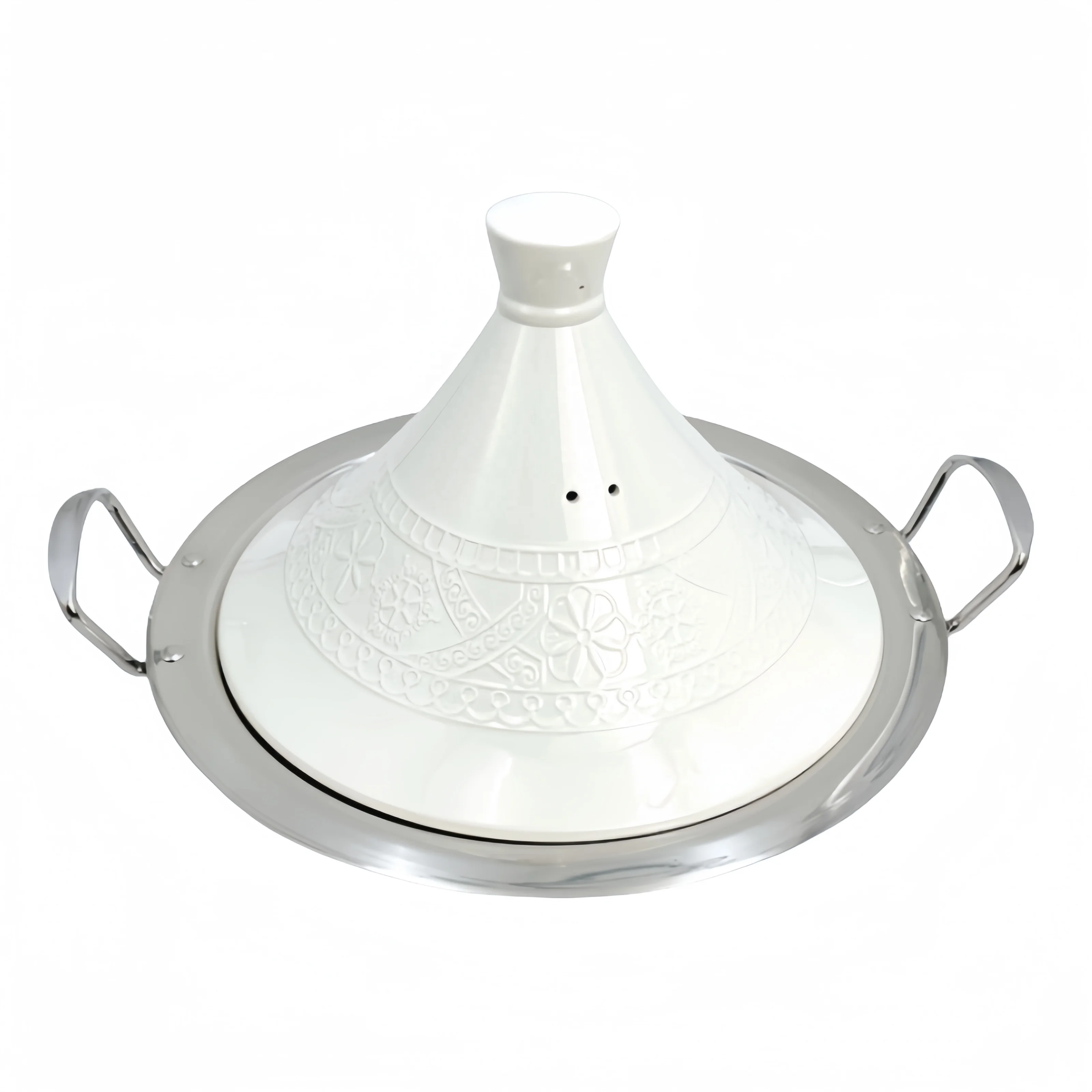 Customize Logo Cookware Wholesale Tagine Pot 26cm 28cm 32cm 34cm 38cm Inox Cooking Tajin Induction Turkish Tunisia Tajine