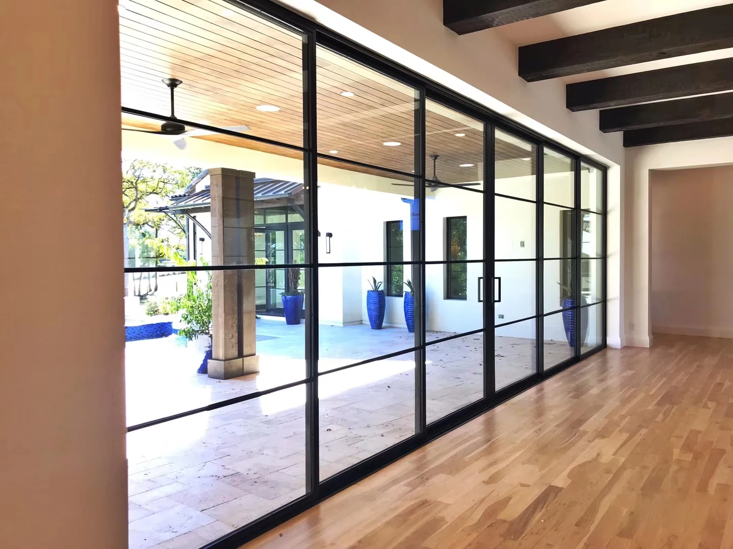Minglei Triple Glass Sliding Doors Thermal Insulated Glass Door American Style Aluminum Patio Doors