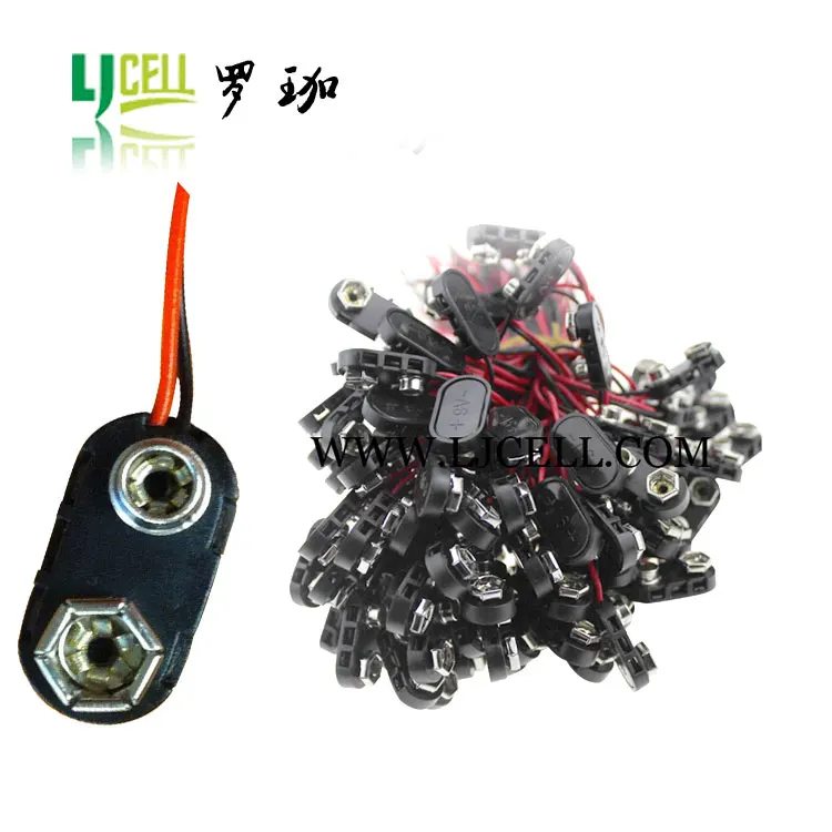 I-Type and T-Type Soft/Hard Plastic Battery Case Holder Battery Contact Seat with wire connector for 9V 6LR61/6F22 Battery