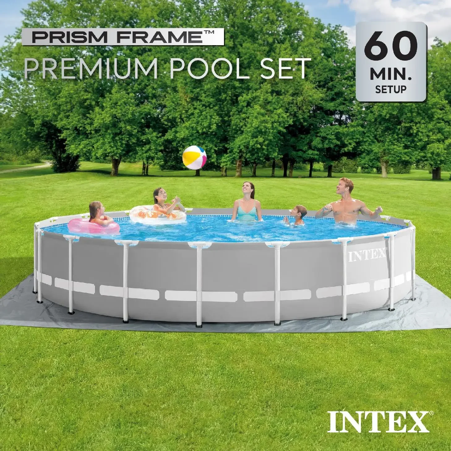 INTEX 26755EH 20ft x 52in Prism Frame Premium above Ground Swimming Pool Set