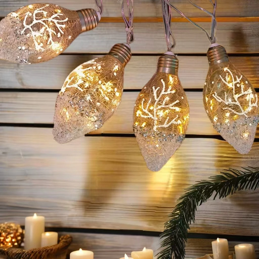 Customized LED Ball String Lights Garden Holiday Decoration Painted Decorative Lights