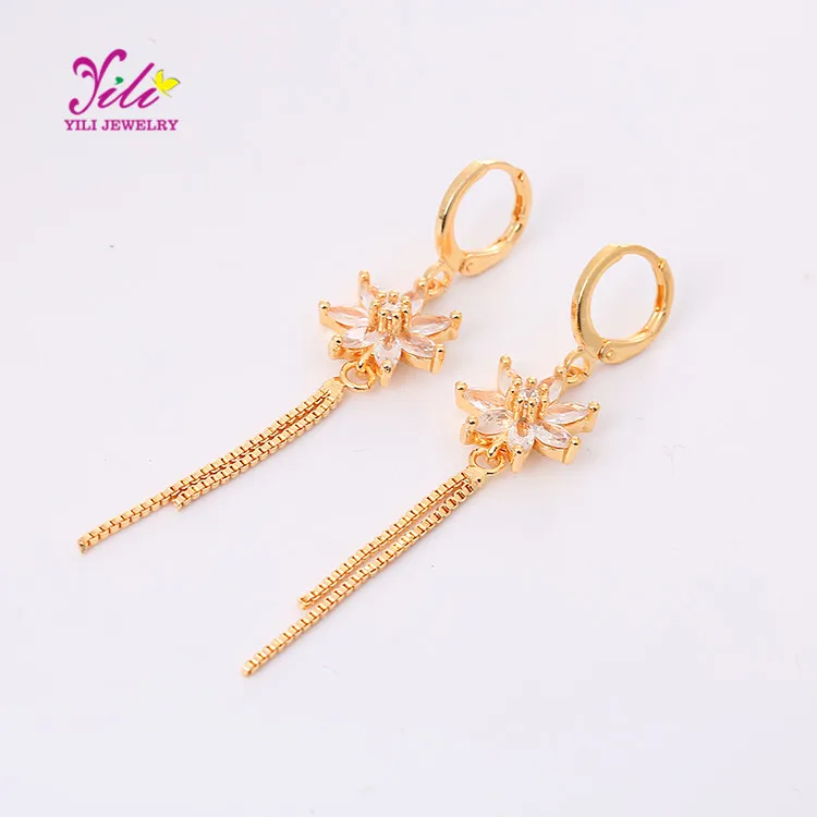 Wholesale Cheap Fashionable 18k Gold Plated Hanging Earrings For Women