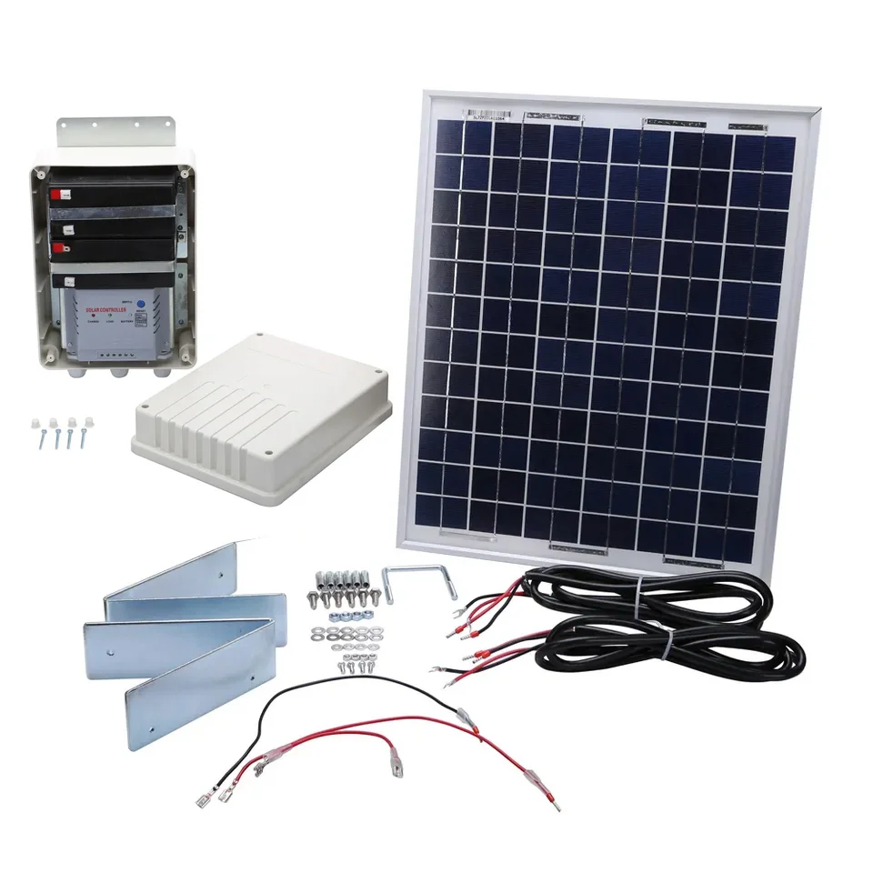 20W Solar Panel System with 2 9Ah Battery For Sliding Swing Gate Automation