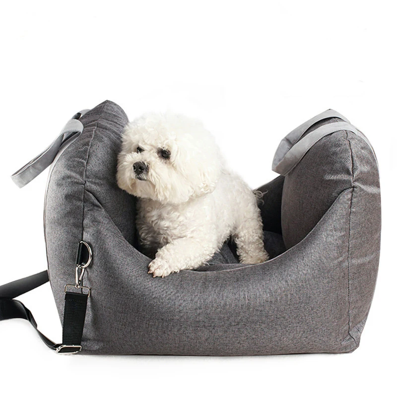 Customized Logo Multifunction Dog Car Seat Travel Dog Bed with Safe Belt and Dog Leash Waterproof Resist Pet Carrier