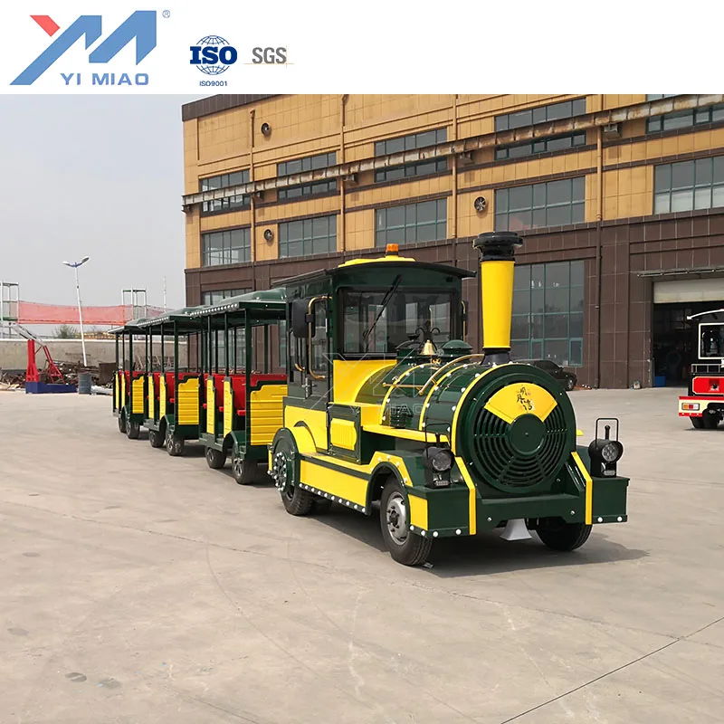 Yimiao Outdoor Kids Sightseeing Passenger Steam Locomotive Attraction Electric Diesel Tourist Road Tour Trackless Train