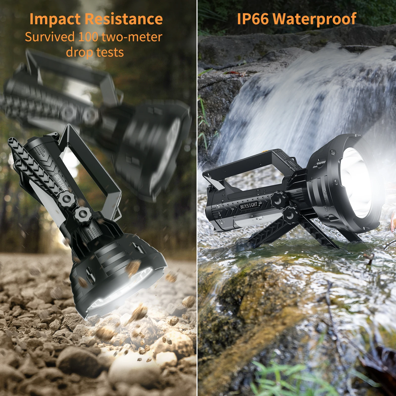 Factory 20000LM brightness Waterproof IP67  led Spotlight with USB C fast charging long lasting working floating flashlight