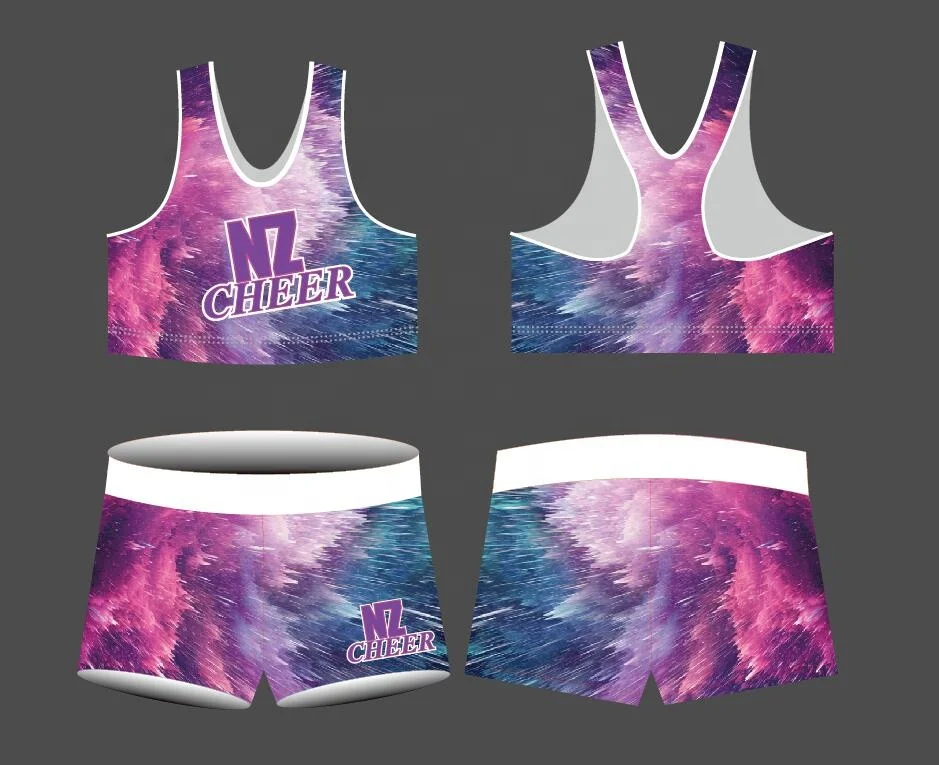 Customize Sublimated Practice wear Cheerleading Rhinestones Cheer team Training wear