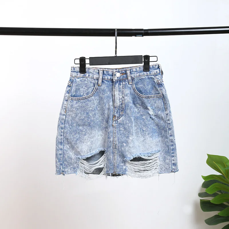 SK2009 INS Best Sales Fashion Washed Ripped Womens Skirts Short Jean Skirt Lady Short Skirt