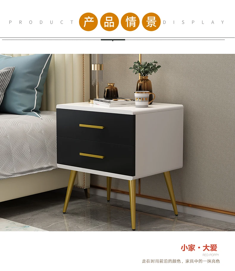 Modern new smart square wood movable lifting multifunctional smart bedside table with drawer