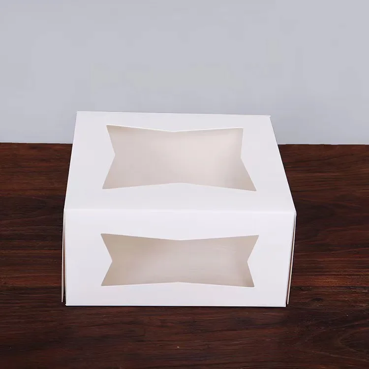 READY TO SHIP WHITE CARD DONUTS PACKAGING BOX WITH CLEAR WINDOW COOKIE BOX DIRECT FACTORY