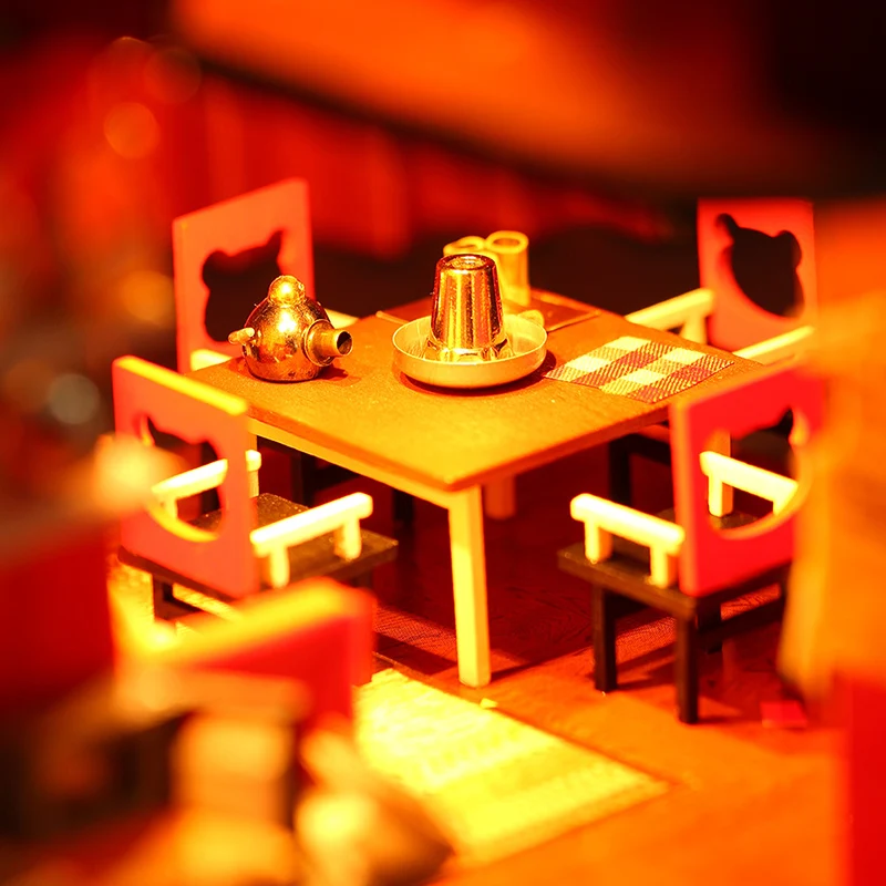 2020 New Year Gift Chinese Panda DIY Dollhouse Miniature with Chair and Desk