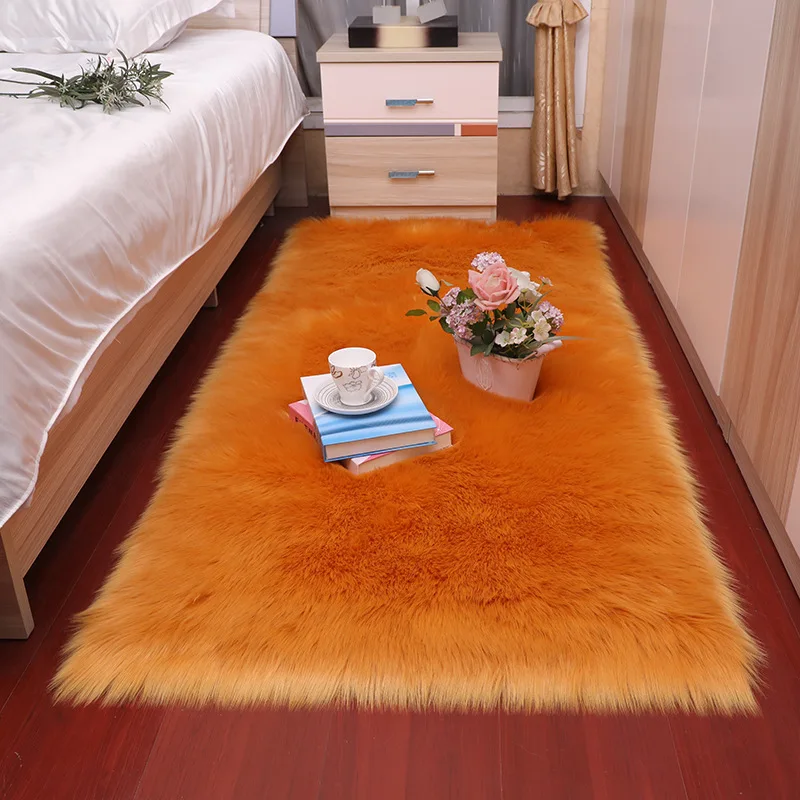 Luxury Alfombra Tapis Sheepskin Faux Fur Carpets and Rugs Mats Custom Carpets And Rugs Faux Fur Tapestry Area Rugs