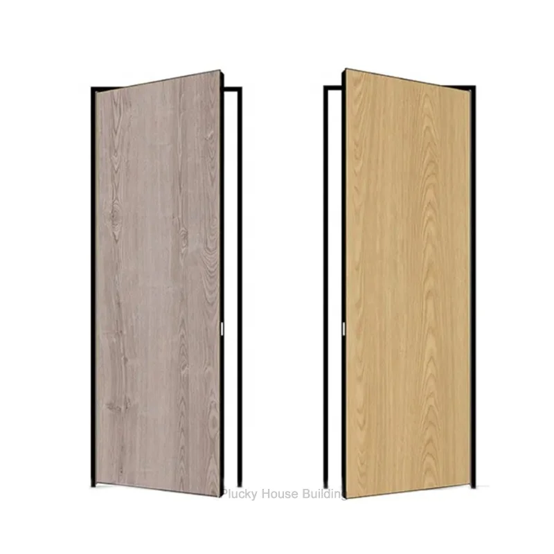 French flush frameless interior invisible hinges wood hidden door