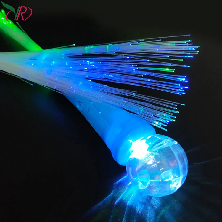 Custom Fiber Optic Wand Stick Led Flashing Stick Light Up 3 Modes Multi-color Led Glowing Stick For Halloween Party
