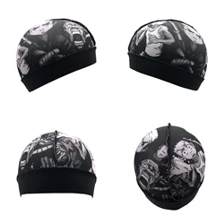 Custom logo spandex polyester headband headwrap head cap hair caution cap compression wave cap