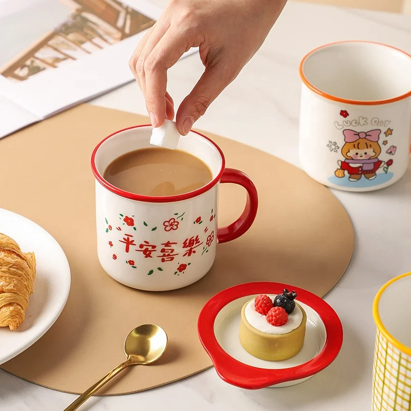 Creative multi-type 13oz personality ceramic mug cup 400ml porcelain mug enamel cup