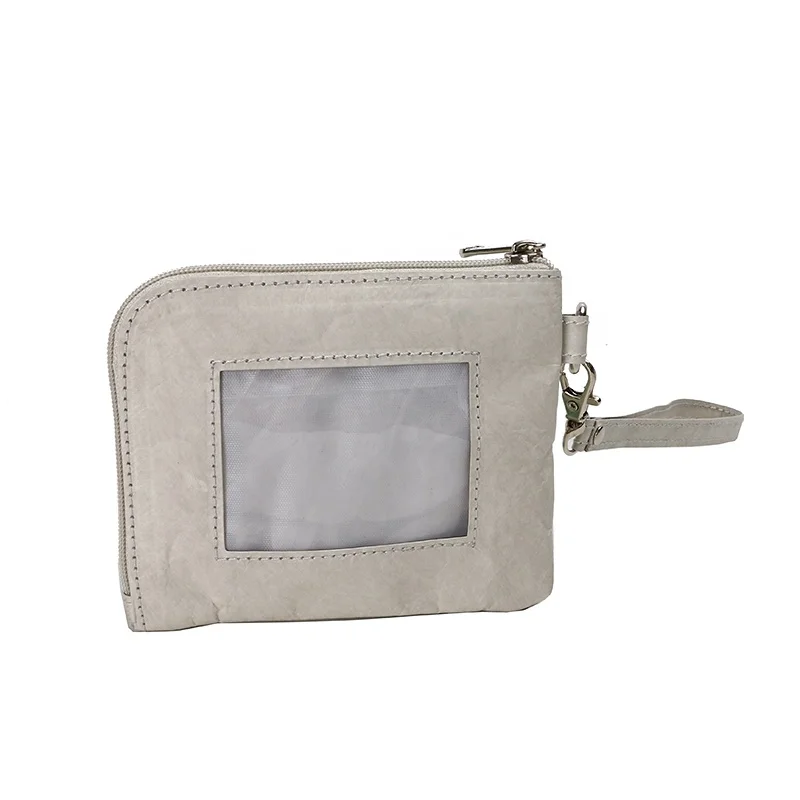 Manufacturer customized  gray  color  card bag  Tyvek  paper  waterproof purse durable bank card bag  lightweight wallet