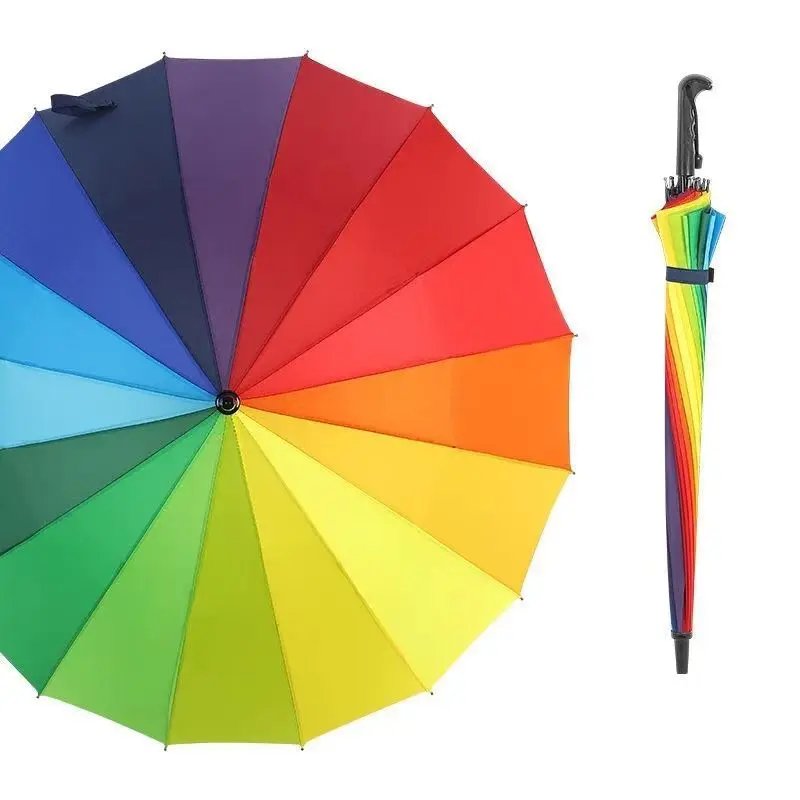 Large Golf Umbrella Windproof - Auto Open Close Double Layer Rainbow  Folding Travel Umbrella