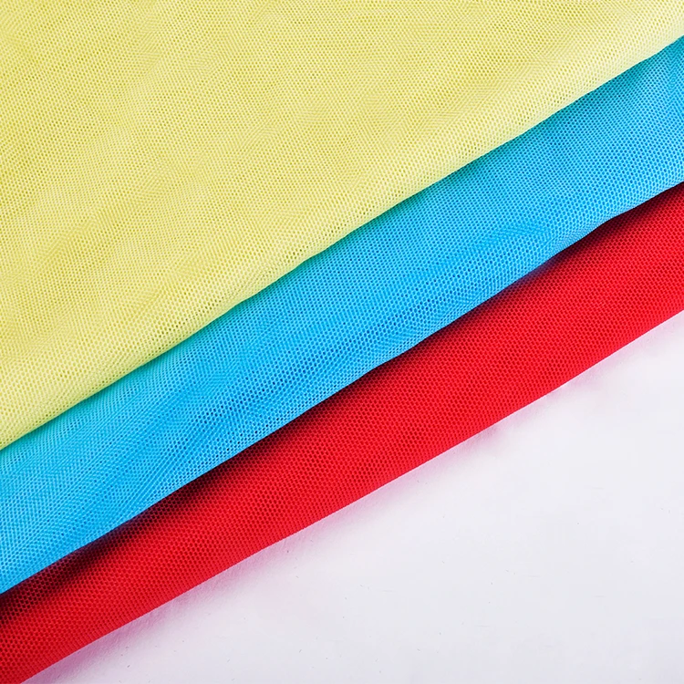 customized colour 80gsm 4 way stretch knit air mesh fabric soft tulle fabric for dancewear and cloth