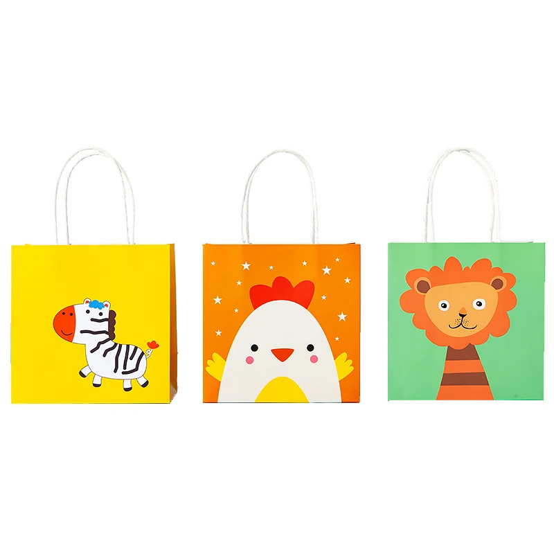 Fancy Personalized Small Size Eco Friendly Colored Printed Cute Kids Gift Packaging Paper Bag With Handles