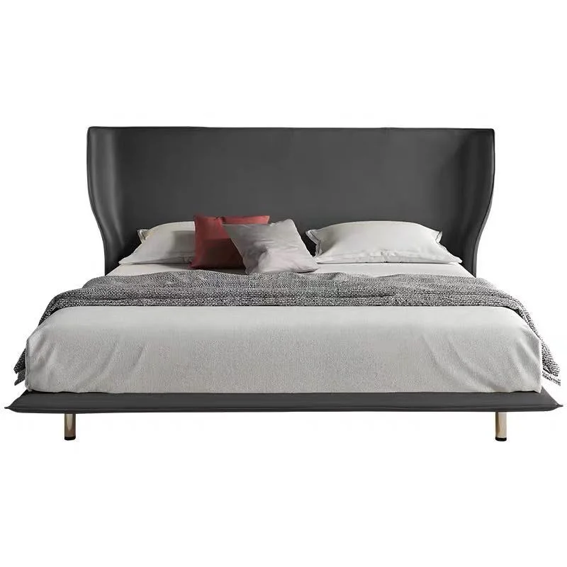 Italian Bedroom Furniture Modern Designer Minimalist Bedroom Double Leather Bed