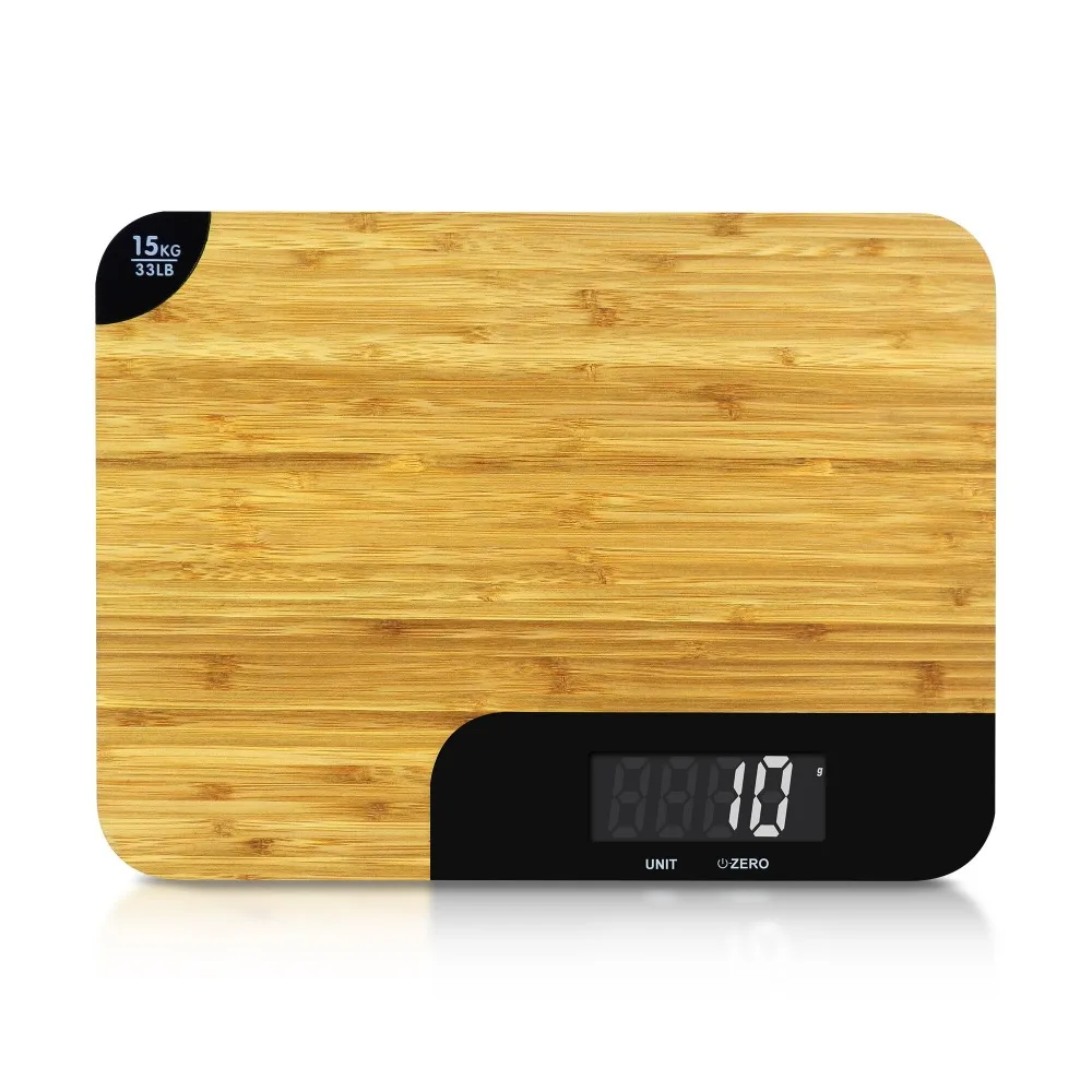 Leaone New Design High Quality Bamboo Board Electronic Weight Scale Digital Food Kitchen Digital Scale 900g GSM Weighting Scale