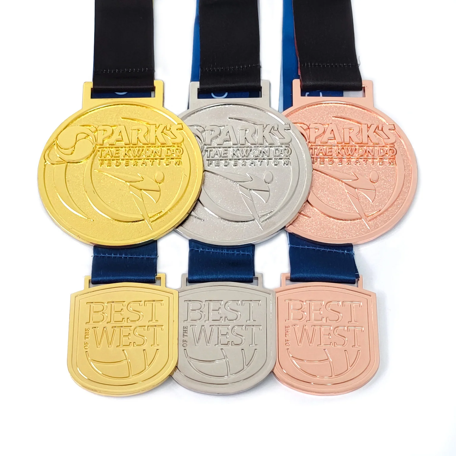 Medals manufacturers wholesale 2/3D metal Award trophy gold Silver Bronze medal custom sport taekwondo karate medal