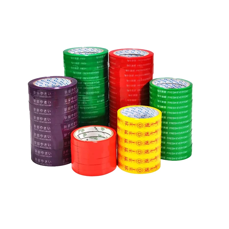 Supermarket Waterproof 11mm*96m BOPP Banding Packing Tape Single Sided Acrylic Carton Sealing Food Vegetables/Bananas Packaging