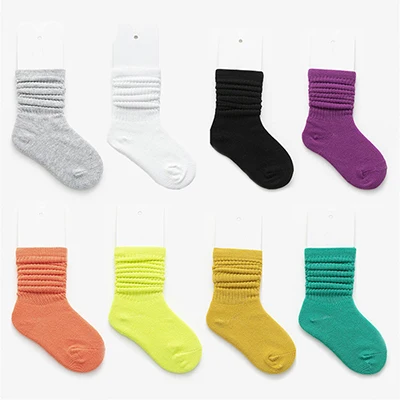 
New Stock Wholesale Little Girls Keen High Long Socks Custom Cotton Colored Kids baby Slouch Socks 