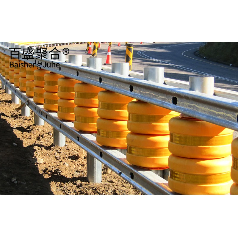 Roadway traffic safe rolling type safety Crash Barrier eva highway safety roller guardrail