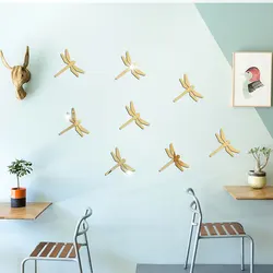 Acrylic Dragonfly geometric solid Mirror Wall Sticker 3D waterproof DIY self-adhesiveMirror Wall Sticker  Bedroom Living Room