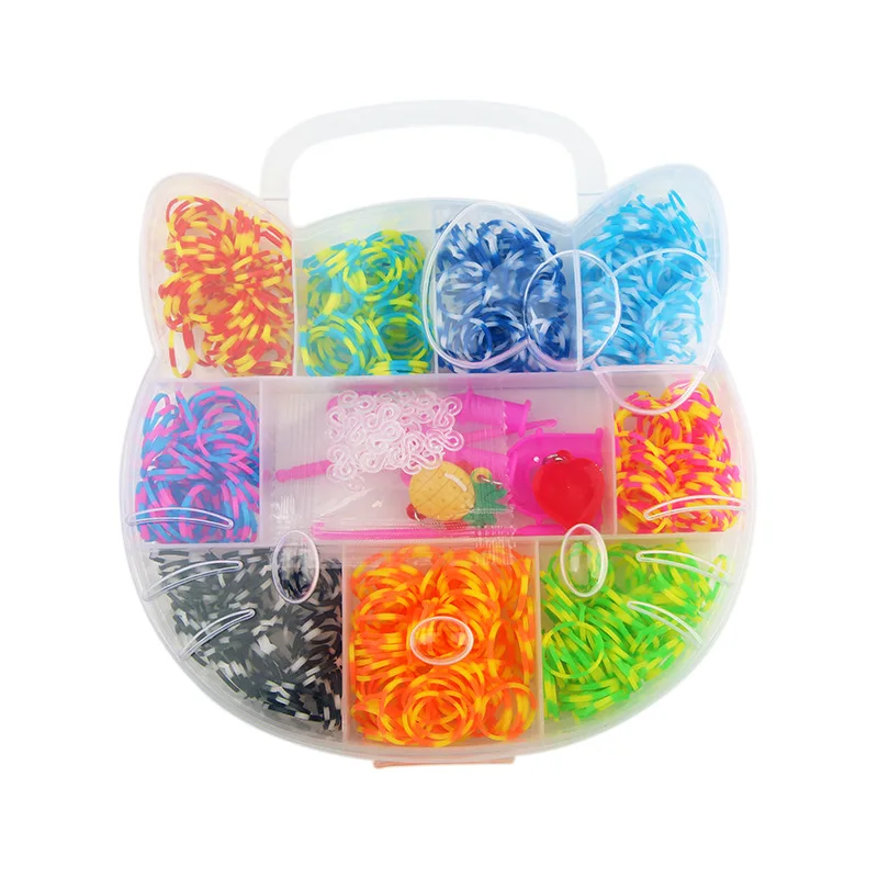 DIY Accessories Assorted Rainbow Elastic Rubber TPU Bands Elastic Mini Claws Kids Gifts Rubber Bands Bracelet Kit