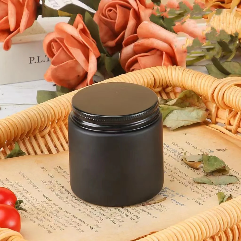 direct selling 120ml 250ml 500ml 1000ml amber black frosted large mouth glass aromatherapy candle jar with lid