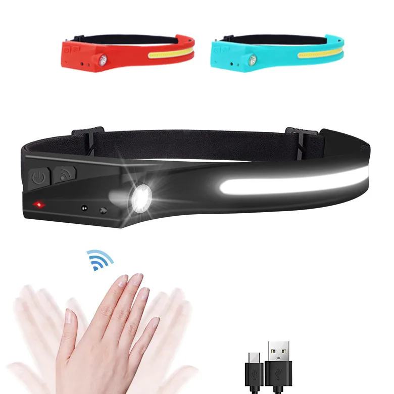 Original Factory led headlamp rechargeable cob led headlamp sensor headlight led headlight headlamp