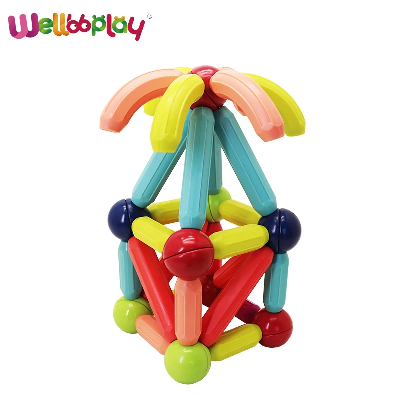 Smart magnetic ball rod toys educational magnetic toys for kids 3D Assembly Building Blocks Magnetic balls and stick