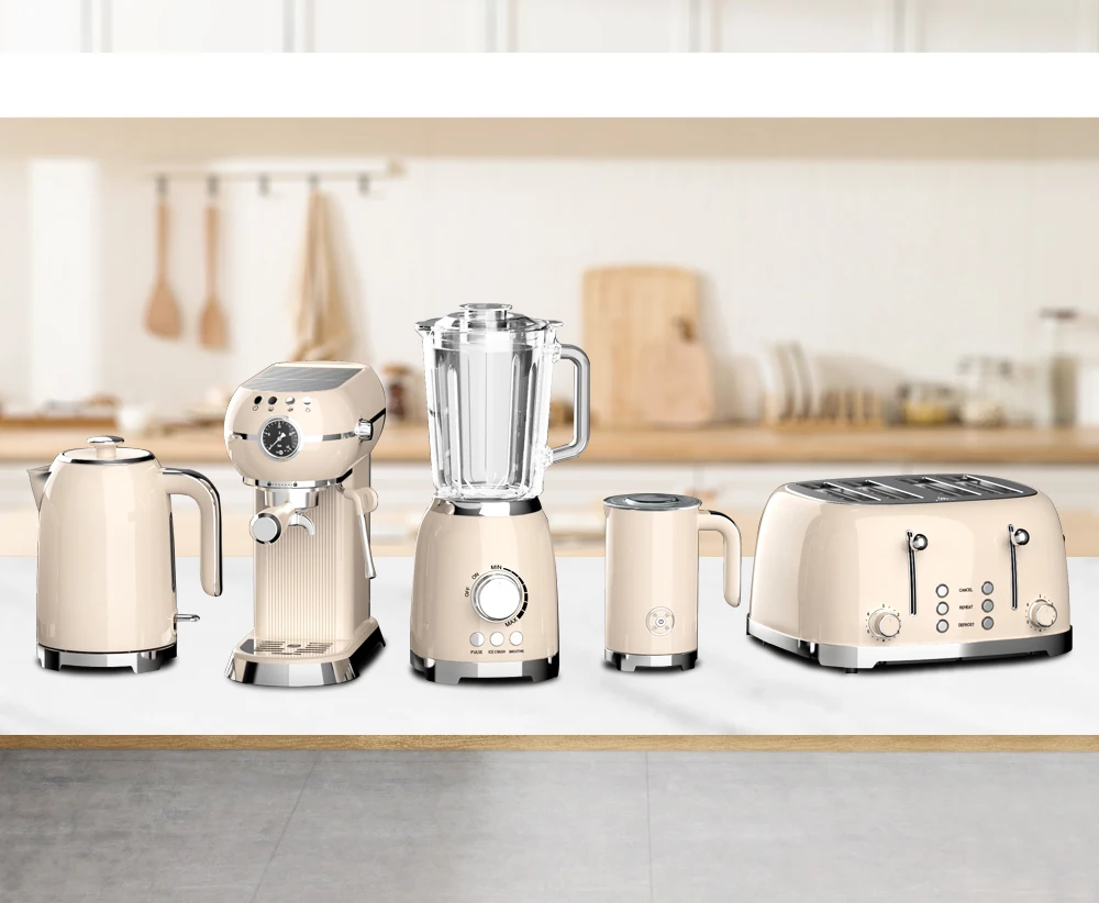 Coffee Machine electric home appliance sets Glass Blender stainless steel electric coffee machine and toaster set