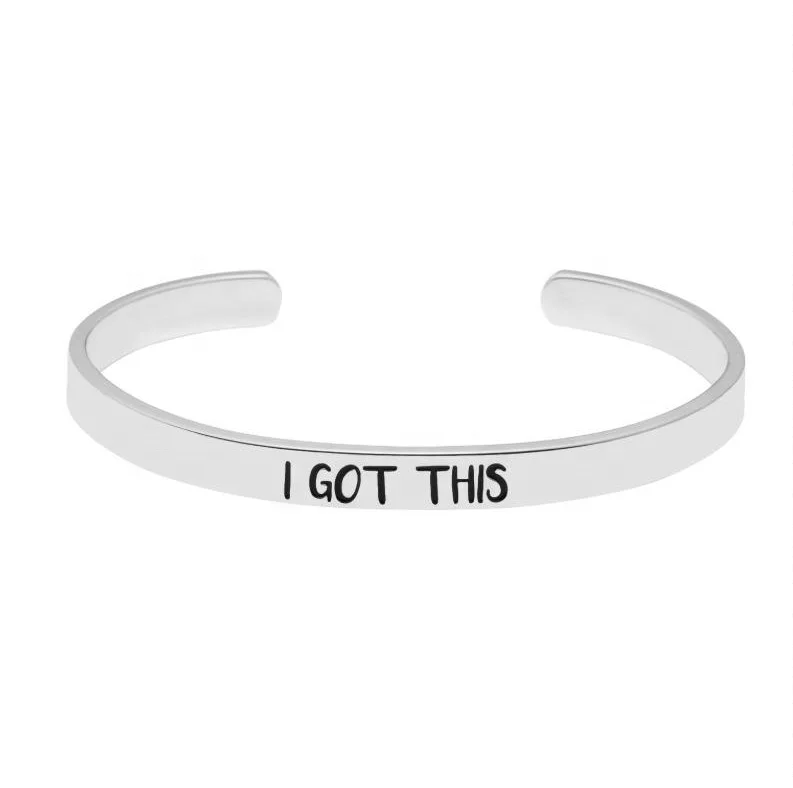Joycuff Motivational Jewelry Simple Fashion I Got This Open Cuff Bracelet