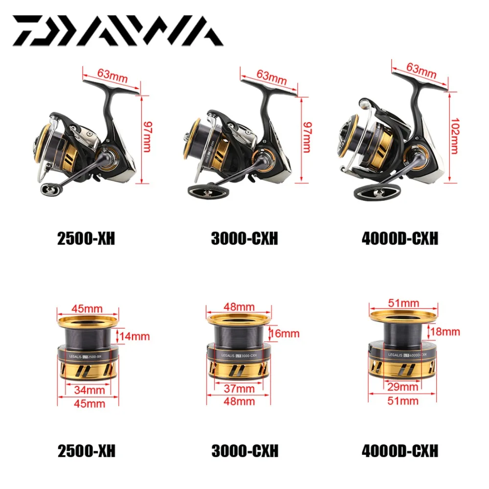  Оригинальная металлическая катушка Daiwa Legalis LT спиннинговая Рыболовная со складной