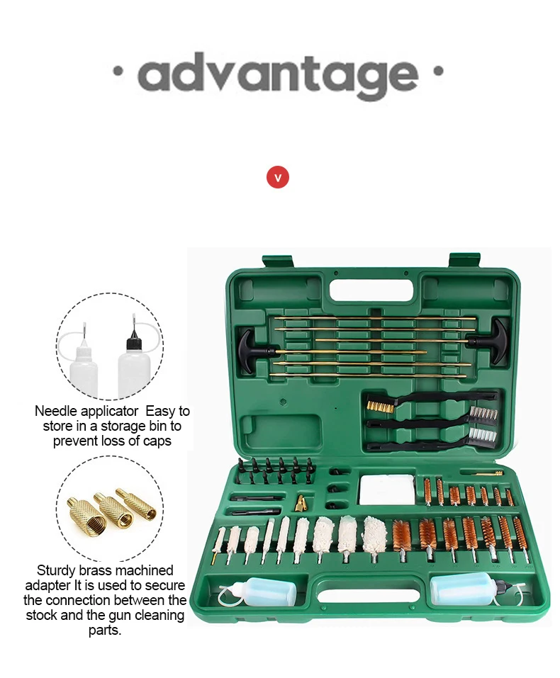 Portable Carrying Case with all Calibers and Cleaning Cloth Universal Portable Gun Cleaning Kit