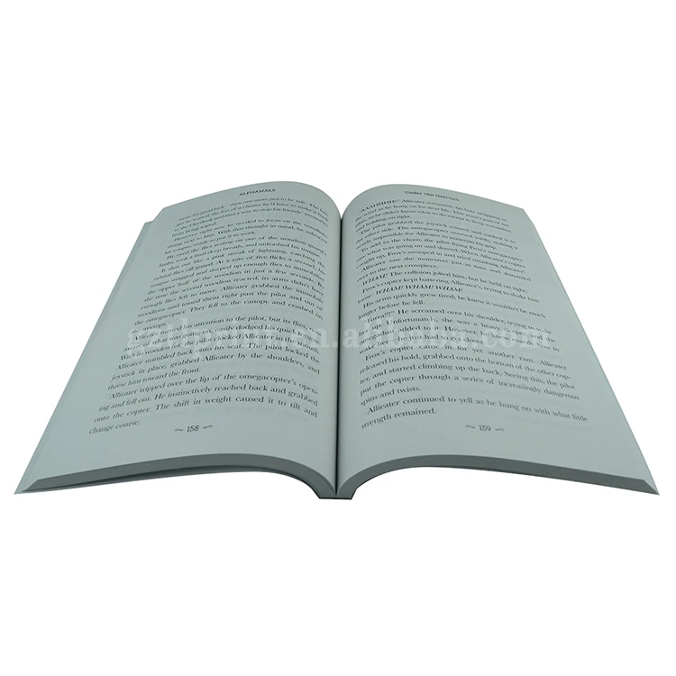
China offset printing factory cheap price novel softcover book printing with embossed/debossed 