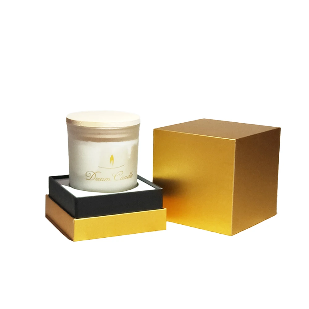 Custom Gold Foil Rigid Logo Black Luxury Candle Jewelry Perfume Bottle Essential Oil Packaging Box Gift Box with Inner Tray