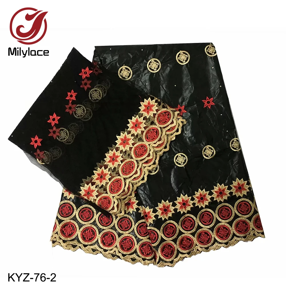 Good Quality African Embroidery Cotton Lace Guinea Brocade Bazin Fabric