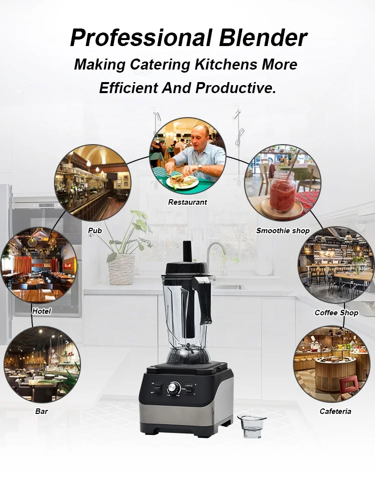 Высокопроизводительный коммерческий смеситель-блендер для замороженного сока мощностью 1680 Вт, одобрен CE