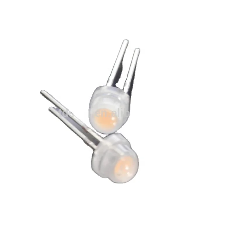 605nm - 610nm 4.8mm orange color strawhat led lamp 120 degree beam angle