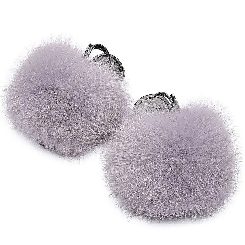  New Style Popular wholesale Real Fox Fur PVC Soft Comfortable Insole With Back Strap Kids