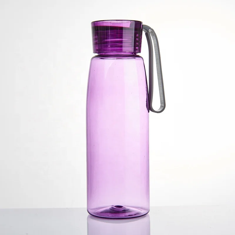 400ml New Arrival Eco-friendly Stylish Colorful Clear Non-Toxic With Silicone Lanyard Plastic Water Bottle
