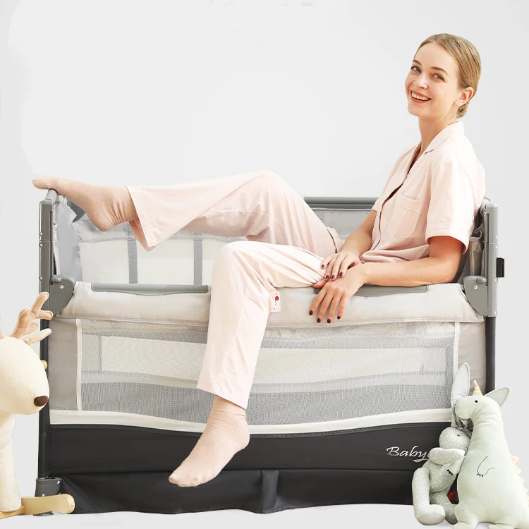 Портативный складной детский манеж для кроватки, детский безопасный манеж с люлькой, детская кроватка/