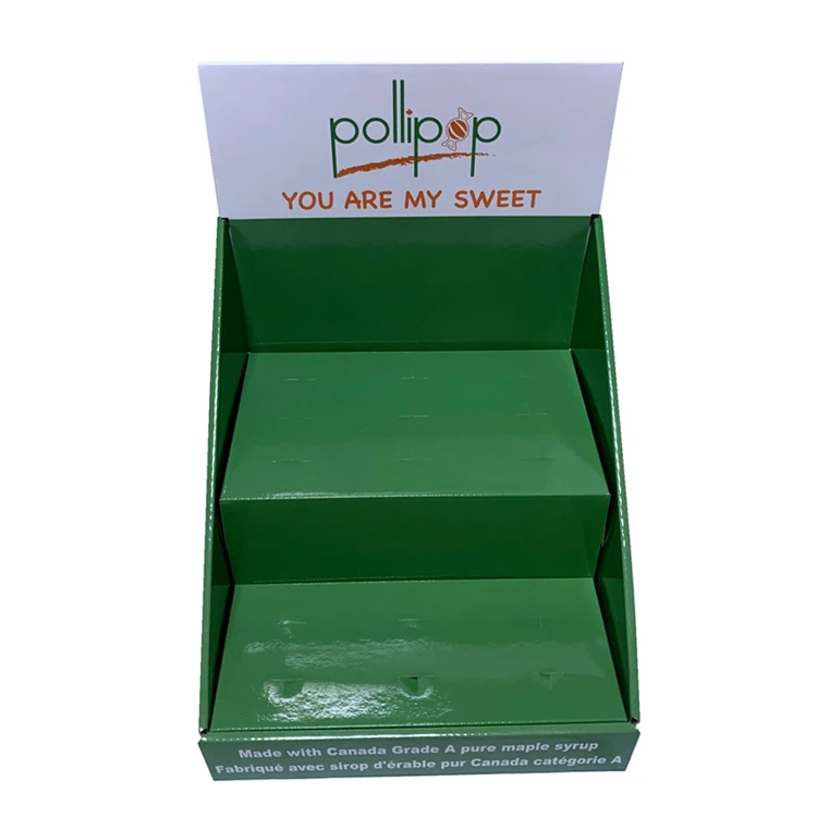 Выставочная коробка для супермаркетов с индивидуальным рисунком 4C, коробка для пищевых продуктов PDQ с подносом