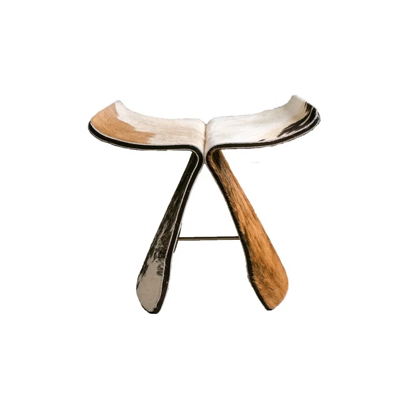 Современный дизайн, деревянный оттоманский стул, мебель для гостиной, стул из воловьей кожи